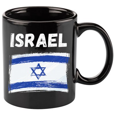 Israel Flag Holiday Vintage Grunge Israeli Flag 11oz C Handle Ceramic Mug