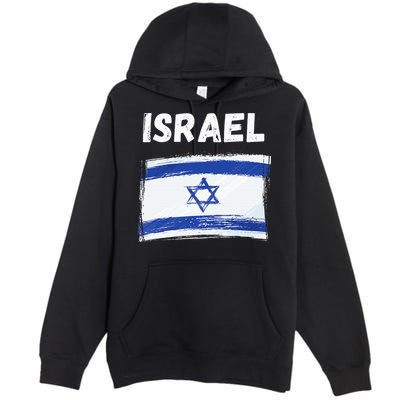 Israel Flag Holiday Vintage Grunge Israeli Flag Premium Pullover Hoodie