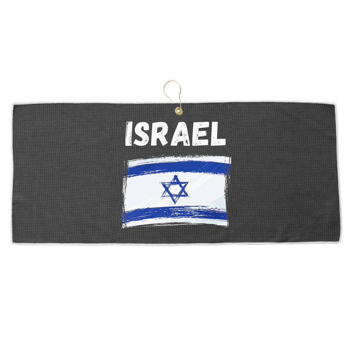 Israel Flag Holiday Vintage Grunge Israeli Flag Large Microfiber Waffle Golf Towel