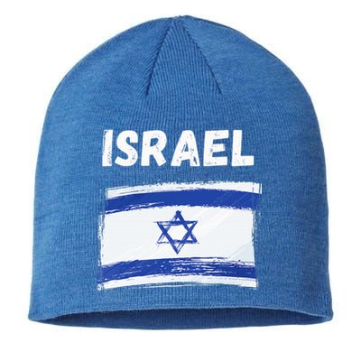 Israel Flag Holiday Vintage Grunge Israeli Flag Sustainable Beanie