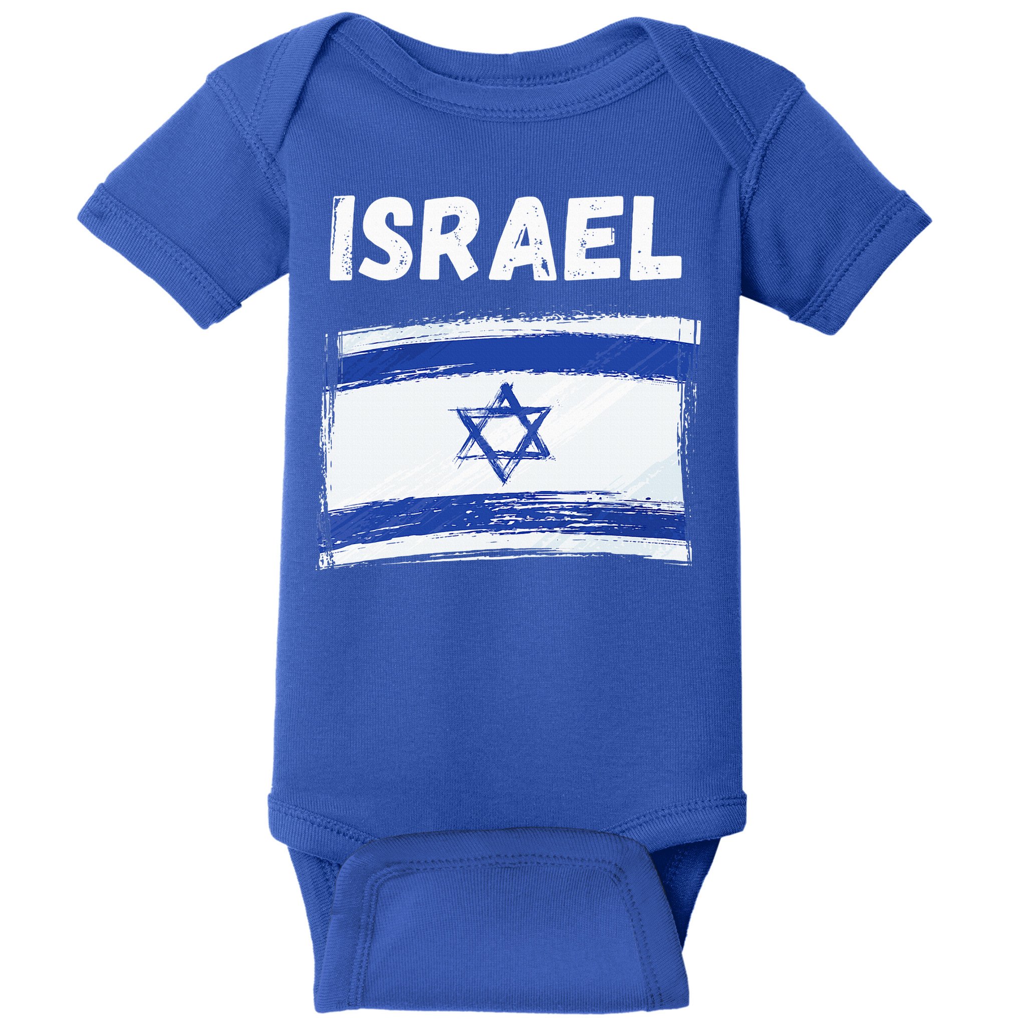 Israel Flag Holiday Vintage Grunge Israeli Flag Baby Bodysuit