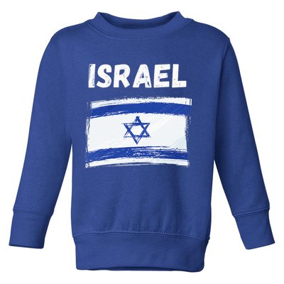 Israel Flag Holiday Vintage Grunge Israeli Flag Toddler Sweatshirt