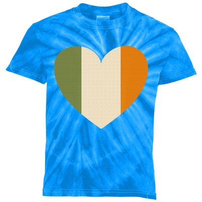 Irish Flag Heart St. Patricks Day Gift Kids Tie-Dye T-Shirt