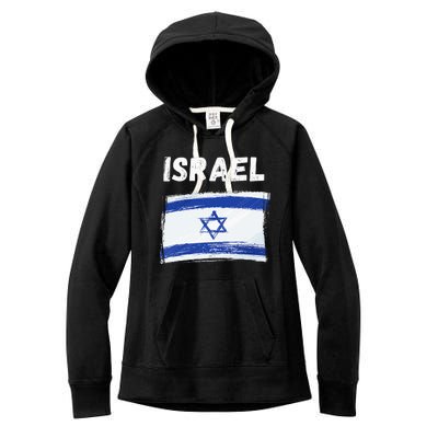 Israel Flag Holiday Vintage Grunge Israeli Flag Women's Fleece Hoodie