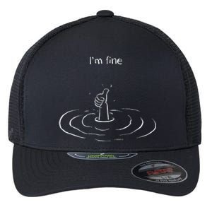 IM Fine Hand Sign Funny Art Submerged Under Water Flexfit Unipanel Trucker Cap