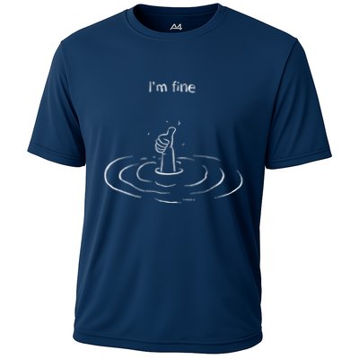 IM Fine Hand Sign Funny Art Submerged Under Water Cooling Performance Crew T-Shirt