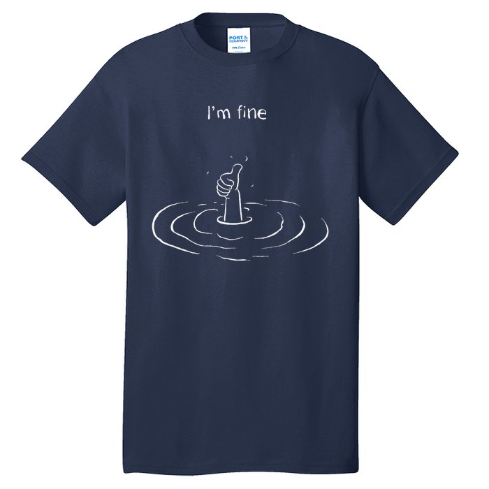 IM Fine Hand Sign Funny Art Submerged Under Water Tall T-Shirt