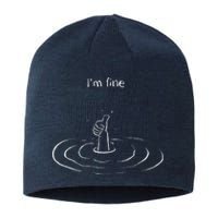 IM Fine Hand Sign Funny Art Submerged Under Water Sustainable Beanie