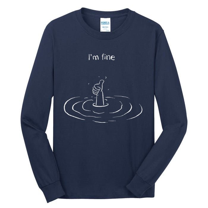 IM Fine Hand Sign Funny Art Submerged Under Water Tall Long Sleeve T-Shirt