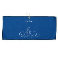 IM Fine Hand Sign Funny Art Submerged Under Water Large Microfiber Waffle Golf Towel