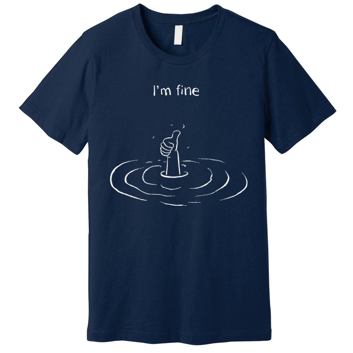 IM Fine Hand Sign Funny Art Submerged Under Water Premium T-Shirt