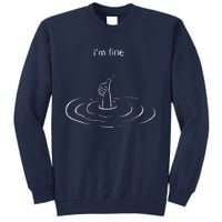 IM Fine Hand Sign Funny Art Submerged Under Water Tall Sweatshirt