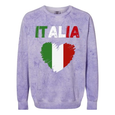 Italy Flag Holiday Italy Heart Italian Flag Colorblast Crewneck Sweatshirt