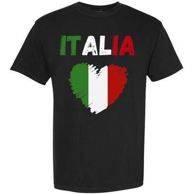 Italy Flag Holiday Italy Heart Italian Flag Garment-Dyed Heavyweight T-Shirt