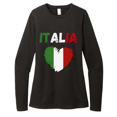 Italy Flag Holiday Italy Heart Italian Flag Womens CVC Long Sleeve Shirt