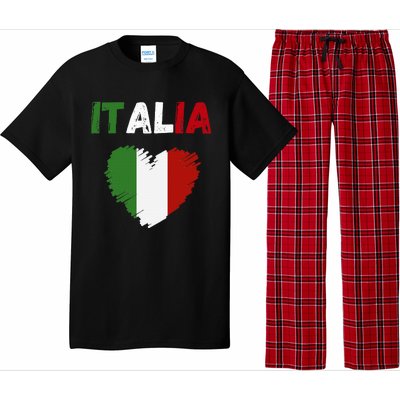 Italy Flag Holiday Italy Heart Italian Flag Pajama Set