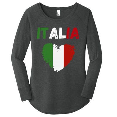 Italy Flag Holiday Italy Heart Italian Flag Women's Perfect Tri Tunic Long Sleeve Shirt