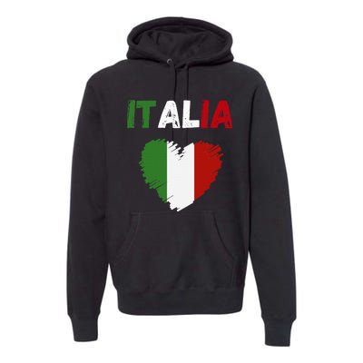 Italy Flag Holiday Italy Heart Italian Flag Premium Hoodie