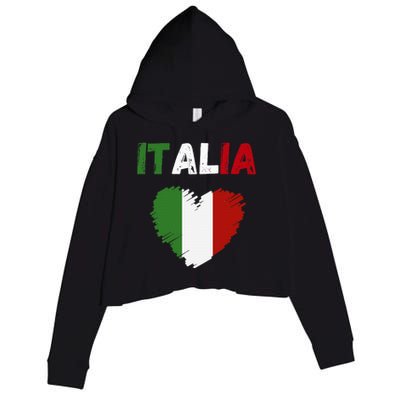 Italy Flag Holiday Italy Heart Italian Flag Crop Fleece Hoodie