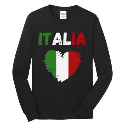 Italy Flag Holiday Italy Heart Italian Flag Tall Long Sleeve T-Shirt