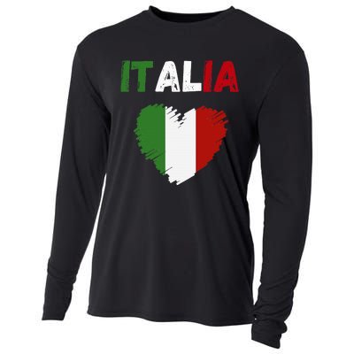 Italy Flag Holiday Italy Heart Italian Flag Cooling Performance Long Sleeve Crew