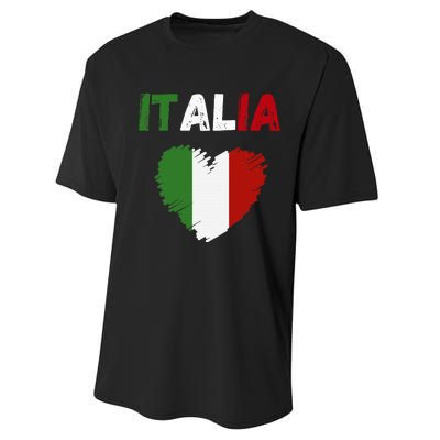 Italy Flag Holiday Italy Heart Italian Flag Performance Sprint T-Shirt