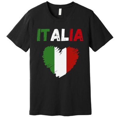 Italy Flag Holiday Italy Heart Italian Flag Premium T-Shirt