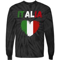 Italy Flag Holiday Italy Heart Italian Flag Tie-Dye Long Sleeve Shirt