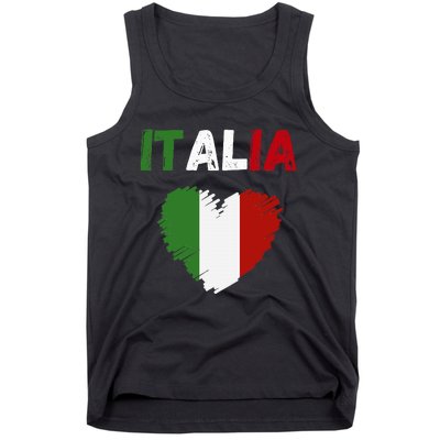 Italy Flag Holiday Italy Heart Italian Flag Tank Top