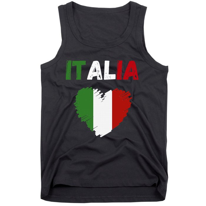 Italy Flag Holiday Italy Heart Italian Flag Tank Top