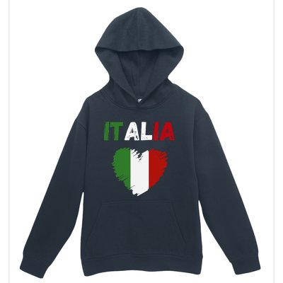 Italy Flag Holiday Italy Heart Italian Flag Urban Pullover Hoodie