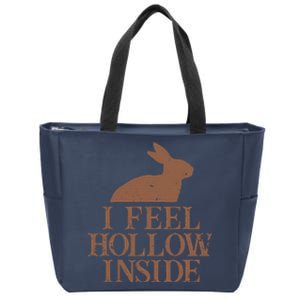 I Feel Hollow Inside Chocolate Easter Bunny Holiday Novelty Zip Tote Bag