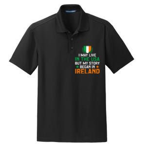 Irish Funny Home Country My Story Began In Ireland Dry Zone Grid Polo