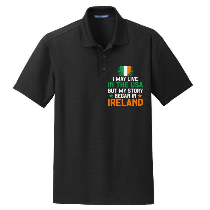 Irish Funny Home Country My Story Began In Ireland Dry Zone Grid Polo