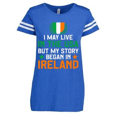 Irish Funny Home Country My Story Began In Ireland Enza Ladies Jersey Football T-Shirt