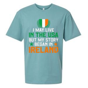 Irish Funny Home Country My Story Began In Ireland Sueded Cloud Jersey T-Shirt