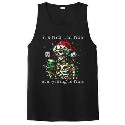 ItS Fine IM Fine Everything Is Fine Christmas Skeleton PosiCharge Competitor Tank