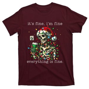 ItS Fine IM Fine Everything Is Fine Christmas Skeleton T-Shirt