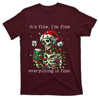 ItS Fine IM Fine Everything Is Fine Christmas Skeleton T-Shirt