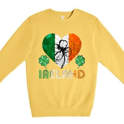 Irish Flag I Love Ireland Tees St Patrick's Funny Gift Premium Crewneck Sweatshirt