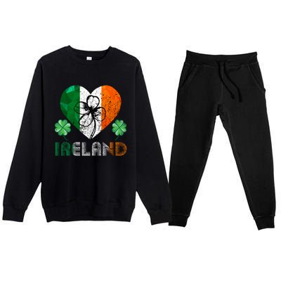 Irish Flag I Love Ireland Tees St Patrick's Funny Gift Premium Crewneck Sweatsuit Set