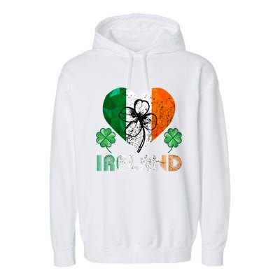 Irish Flag I Love Ireland Tees St Patrick's Funny Gift Garment-Dyed Fleece Hoodie