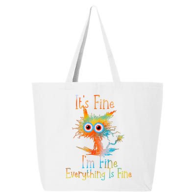 ItS Fine IM Fine Everything Is Fine Funny Black Cat Quote 25L Jumbo Tote