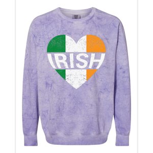 Irish Flag Ireland Pride Funny Shamrock Leprechaun Patriotic Colorblast Crewneck Sweatshirt