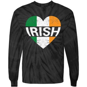 Irish Flag Ireland Pride Funny Shamrock Leprechaun Patriotic Tie-Dye Long Sleeve Shirt