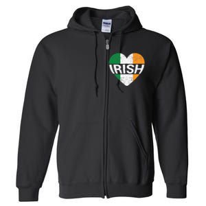 Irish Flag Ireland Pride Funny Shamrock Leprechaun Patriotic Full Zip Hoodie