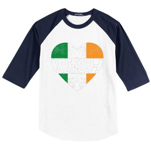 Irish Flag Ireland Pride Funny Shamrock Leprechaun Patriotic Baseball Sleeve Shirt