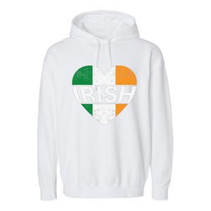 Irish Flag Ireland Pride Funny Shamrock Leprechaun Patriotic Garment-Dyed Fleece Hoodie