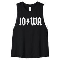 Iowa Funny Iowa Women's Racerback Cropped Tank