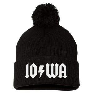 Iowa Funny Iowa Pom Pom 12in Knit Beanie